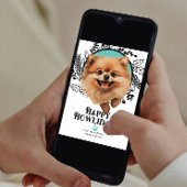 ハッピーハウリデイズポメラニア犬ドッグクリスマス シーズンカード