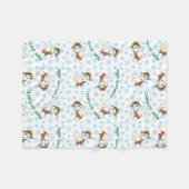 ハッピーハウリデイズミニブルテリア フリースブランケット (正面(横))