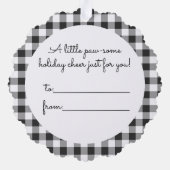 ハッピーハウリデイズミニマルクリスマスペットギフトラベル オーナメントカード (裏面)