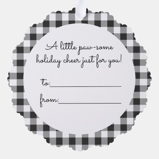ハッピーハウリデイズミニマルクリスマスペットギフトラベル オーナメントカード (裏面)