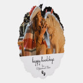 ハッピーハウリデイズミニマルクリスマスペットギフトラベル オーナメントカード (右)