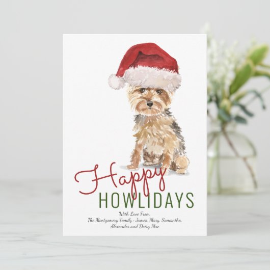 ハッピーハウリデイズヨークシャーテリアサンタハット シーズンカード (スタンド正面)
