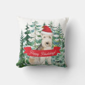 ハッピーハウリデイズレイケランドテリアクリスマス クッション (正面)