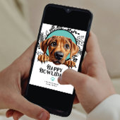 ハッピーハウリデイズローデシアン犬のクリスマス シーズンカード