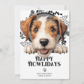 ハッピーハウリデイズワイヤキツネテリアドッグクリスマス シーズンカード (正面)