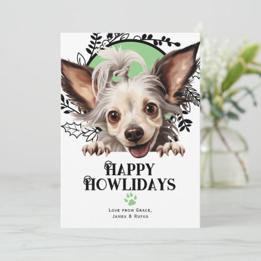 ハッピーハウリデイズ中国のドッグクリスマス シーズンカード (スタンド正面)