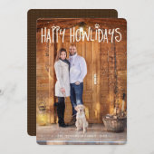ハッピーハウリデイズ冬の白犬写真カード シーズンカード (正面/裏面)