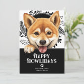 ハッピーハウリデイズ柴犬ドッグクリスマス シーズンカード (スタンド正面)