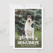 ハッピーハウリデイズ白黒子犬の写真 シーズンカード (正面)