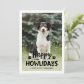 ハッピーハウリデイズ白黒子犬の写真 シーズンカード (スタンド正面)