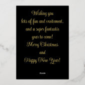 ハッピーハウリデイズ金ゴールド抽象芸術プードルドッグクリスマス 箔シーズンカード (裏面)