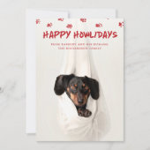 ハッピーハウリデイズ |かわいいペットフォトクリスマス シーズンカード (正面)