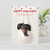 ハッピーハウリデイズ |かわいいペットフォトクリスマス シーズンカード (スタンド正面)