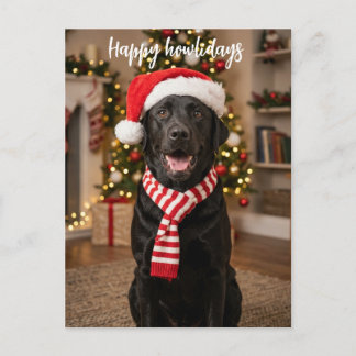 ハッピーハウリデイズ クリスマスのブラックラブ ポストカード