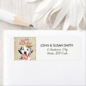 ハッピーハウリデークリスティマ差出人住所ラベル犬 ラベル (インサイチュ)