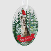 ハッピーハウリーズカタホーラレオパードドッグクリスマス オーナメント (正面)