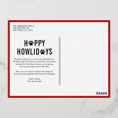 ハッピーハウリーモダンズタイポグラフィドッグフォト 箔シーズンポストカード (裏面)