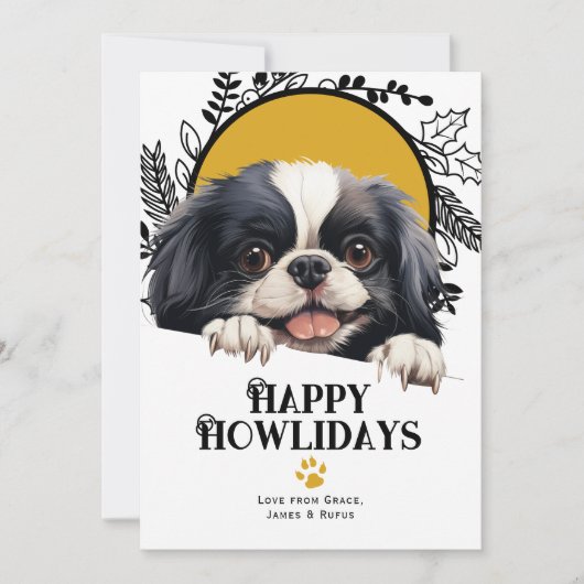 ハッピーハウリー日本のデイズチンドッグクリスマス シーズンカード (正面)