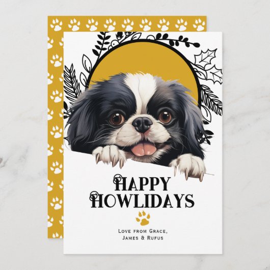 ハッピーハウリー日本のデイズチンドッグクリスマス シーズンカード (正面/裏面)