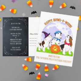 ハッピーハウルオウィーンドッグズハロウィーン招待状 ポストカード