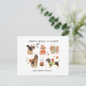 ハッピーハウルオウィーンドッグ絵を描ハロウィンの食べ物 シーズンポストカード (スタンド正面)