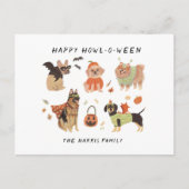 ハッピーハウルオウィーンドッグ絵を描ハロウィンの食べ物 シーズンポストカード (正面)