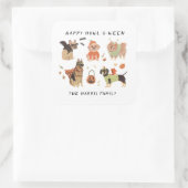 ハッピーハウルオウィーンドッグ絵を描ハロウィンの食べ物 スクエアシール (バッグ)