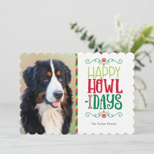 ハッピーハウルデイズの前足を印刷するクリスマスフォトカード シーズンカード (スタンド正面)