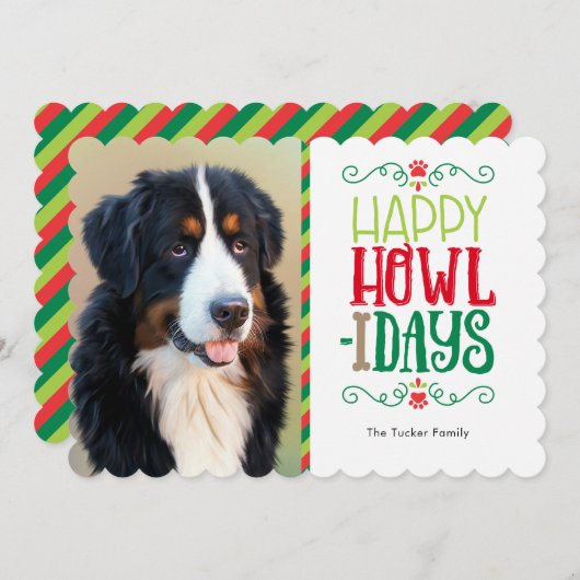 ハッピーハウルデイズの前足を印刷するクリスマスフォトカード シーズンカード (正面/裏面)