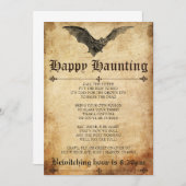 ハッピーハウンティングこうもりハロウィーン招待状 招待状 (正面/裏面)
