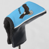 ハッピーハゲ飛んでいるルのイーグル漫画イラストレーション ゴルフヘッドカバー (3/4 正面)