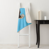 ハッピーハゲ飛んでいるルのイーグル漫画イラストレーション シェルパブランケット (インサイチュ)