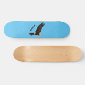 ハッピーハゲ飛んでいるルのイーグル漫画イラストレーション スケートボード (横)