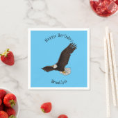 ハッピーハゲ飛んでいるルのイーグル漫画イラストレーション スタンダードカクテルナプキン (インサイチュ)