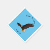 ハッピーハゲ飛んでいるルのイーグル漫画イラストレーション スタンダードカクテルナプキン (角)