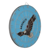 ハッピーハゲ飛んでいるルのイーグル漫画イラストレーション ダーツボード (正面左)