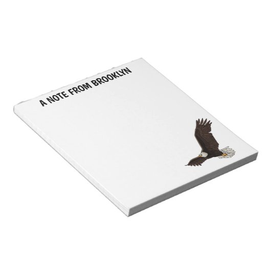 ハッピーハゲ飛んでいるルのイーグル漫画イラストレーション ノートパッド (アングル)