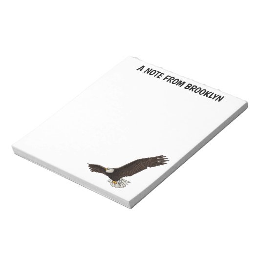 ハッピーハゲ飛んでいるルのイーグル漫画イラストレーション ノートパッド (回転)