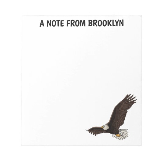 ハッピーハゲ飛んでいるルのイーグル漫画イラストレーション ノートパッド (正面)