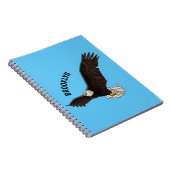 ハッピーハゲ飛んでいるルのイーグル漫画イラストレーション ノートブック (右側)