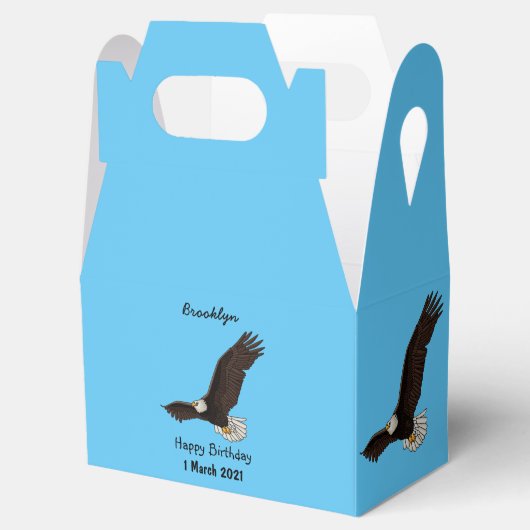 ハッピーハゲ飛んでいるルのイーグル漫画イラストレーション フェイバーボックス (オープン)