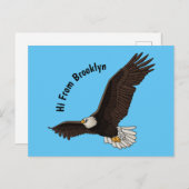 ハッピーハゲ飛んでいるルのイーグル漫画イラストレーション ポストカード (正面/裏面)