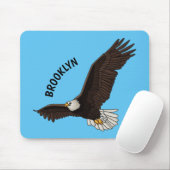 ハッピーハゲ飛んでいるルのイーグル漫画イラストレーション マウスパッド (マウス)