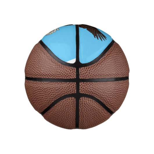 ハッピーハゲ飛んでいるルのイーグル漫画イラストレーション ミニバスケットボール (右)