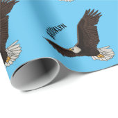 ハッピーハゲ飛んでいるルのイーグル漫画イラストレーション ラッピングペーパー (ロールコーナー)