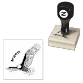 ハッピーハゲ飛んでいるルのイーグル漫画イラストレーション ラバースタンプ (押印)