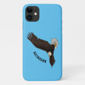 ハッピーハゲ飛んでいるルのイーグル漫画イラストレーション Case-Mate iPhoneケース (裏面)