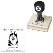 ハッピーハスキーパーソナライズされたゴムスタンプ ラバースタンプ (押印)