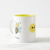 ハッピーハチ&かわいい太陽 ツートーンマグカップ (正面左)