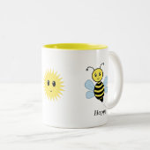 ハッピーハチ&かわいい太陽 ツートーンマグカップ (正面右)